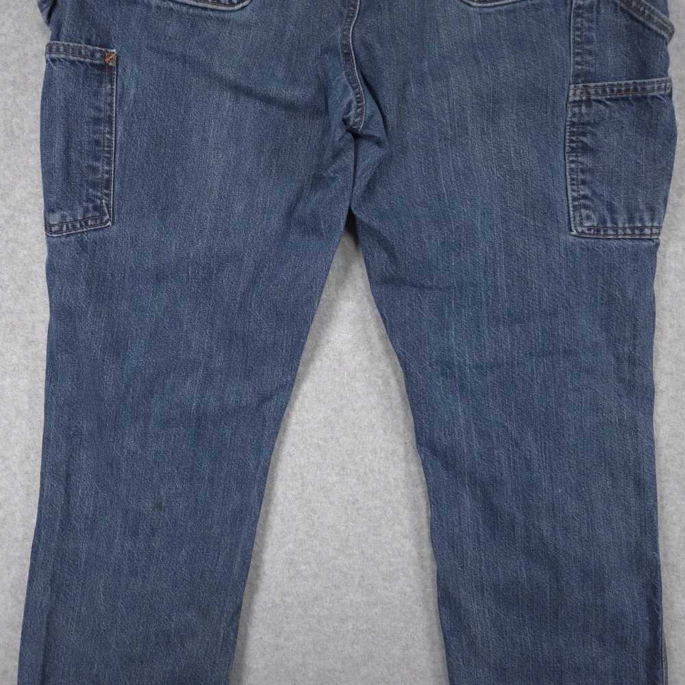 Carhartt Loose Fit Mens Size 36x32 Distressed Grunge Blue Denim Jeans BD4941-M